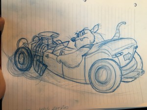 rat rod drawing